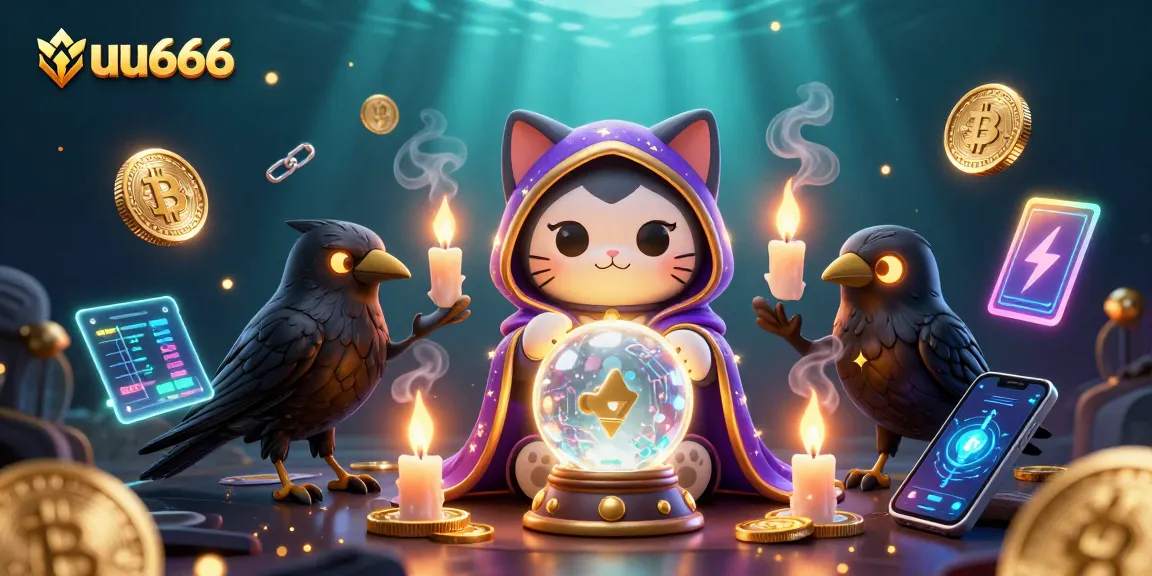 Spin jackpots and fortune with uu666 in this vibrant casino scene of fantasy and crypto elements.