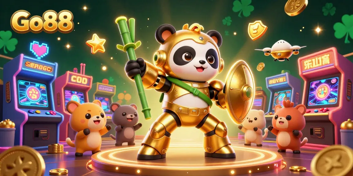 Experience thrilling gameplay at Go88 while engaging with exciting casino elements in a vibrant 3D illustration.