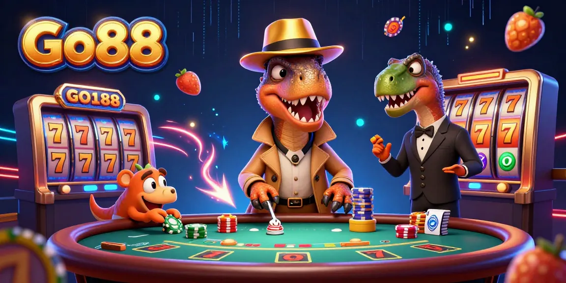 Go88 players enjoy thrilling blackjack with a velociraptor card counter and dynamic slot elements.